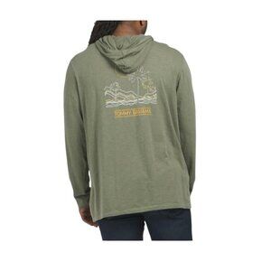 Tommy Bahama Mens Green Big Tall Embroidered Organic Cotton Hoodie Sz 2XL New
